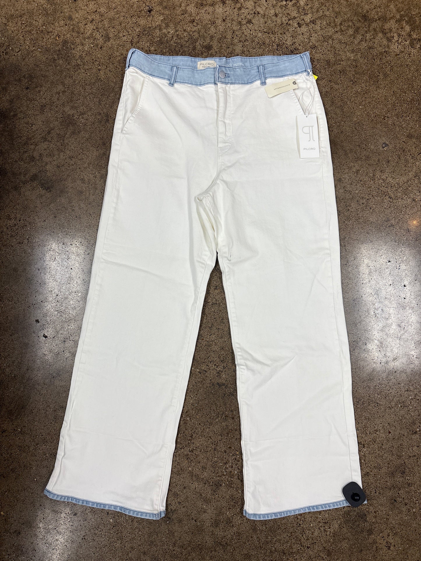 Jeans Wide Leg By Pilcro In White, Size:16