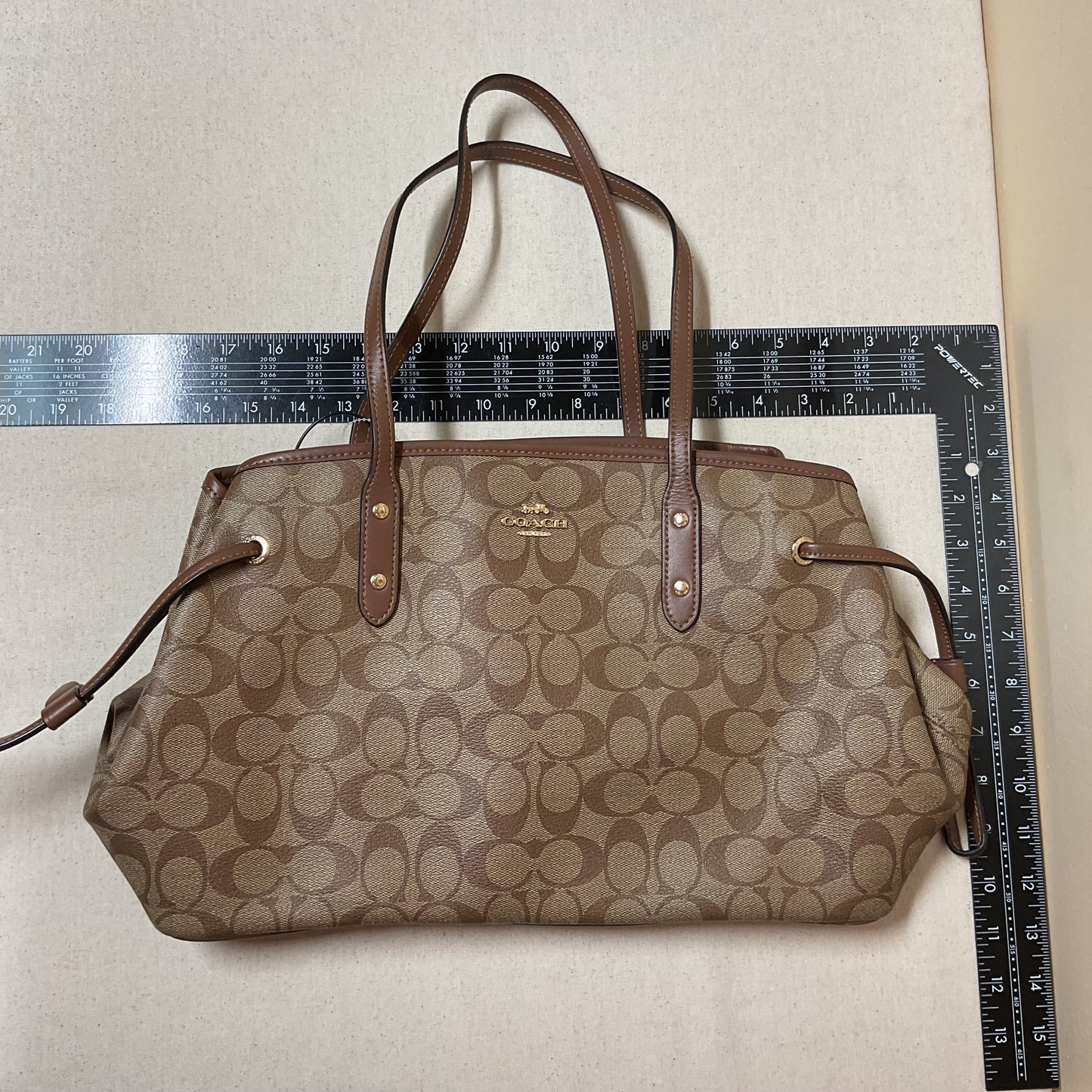 Handbag Designer By Coach In Brown, Size:Medium