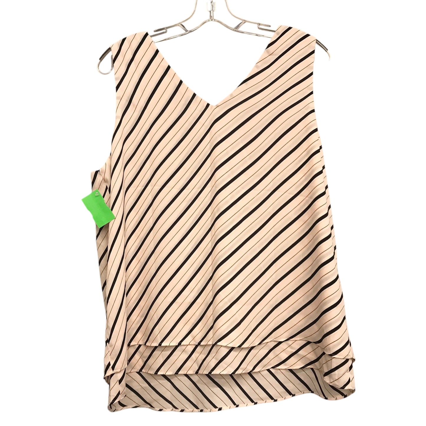 Top Sleeveless By Ann Taylor In Striped Pattern, Size:L
