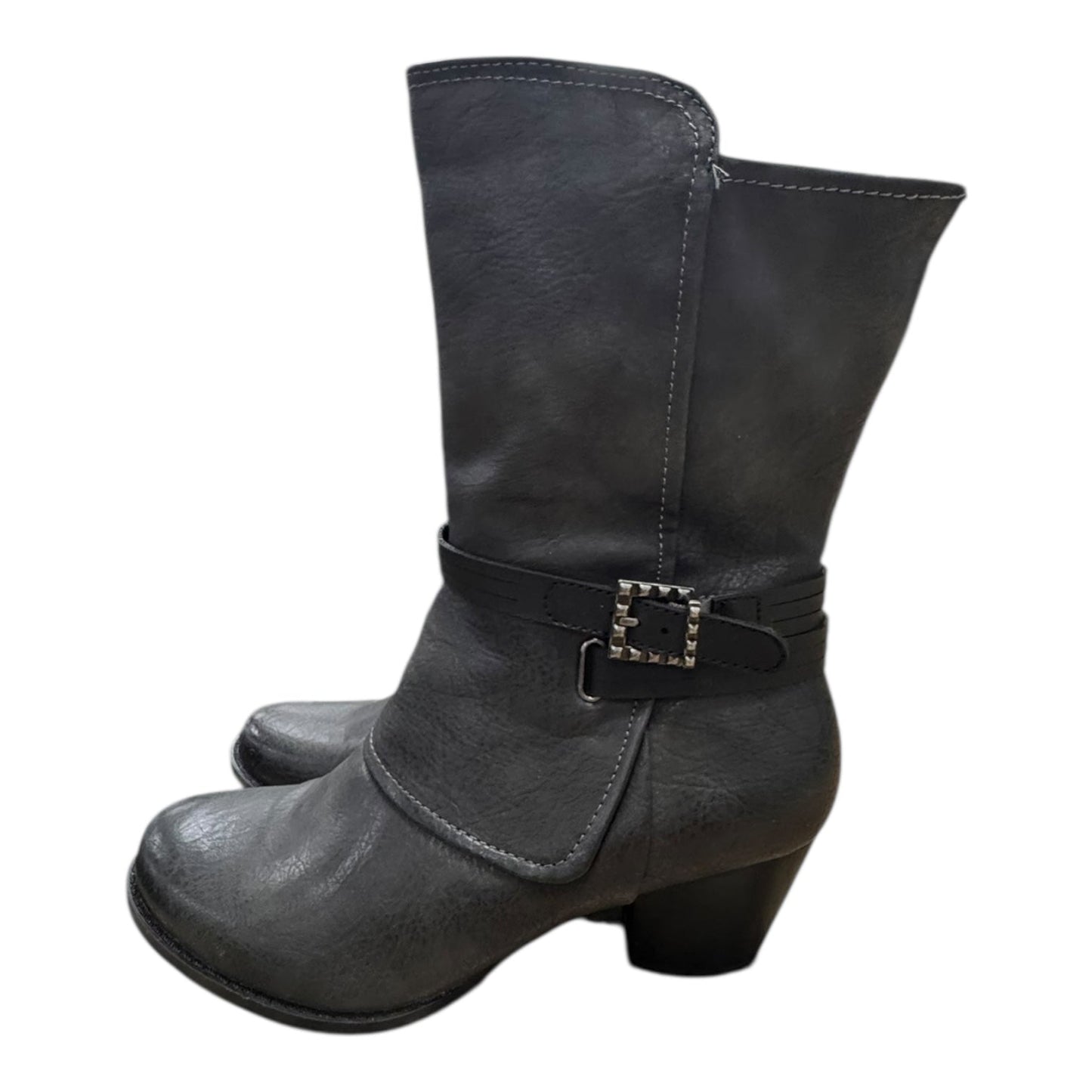 Boots Ankle Heels By Bare Traps In Grey, Size:8