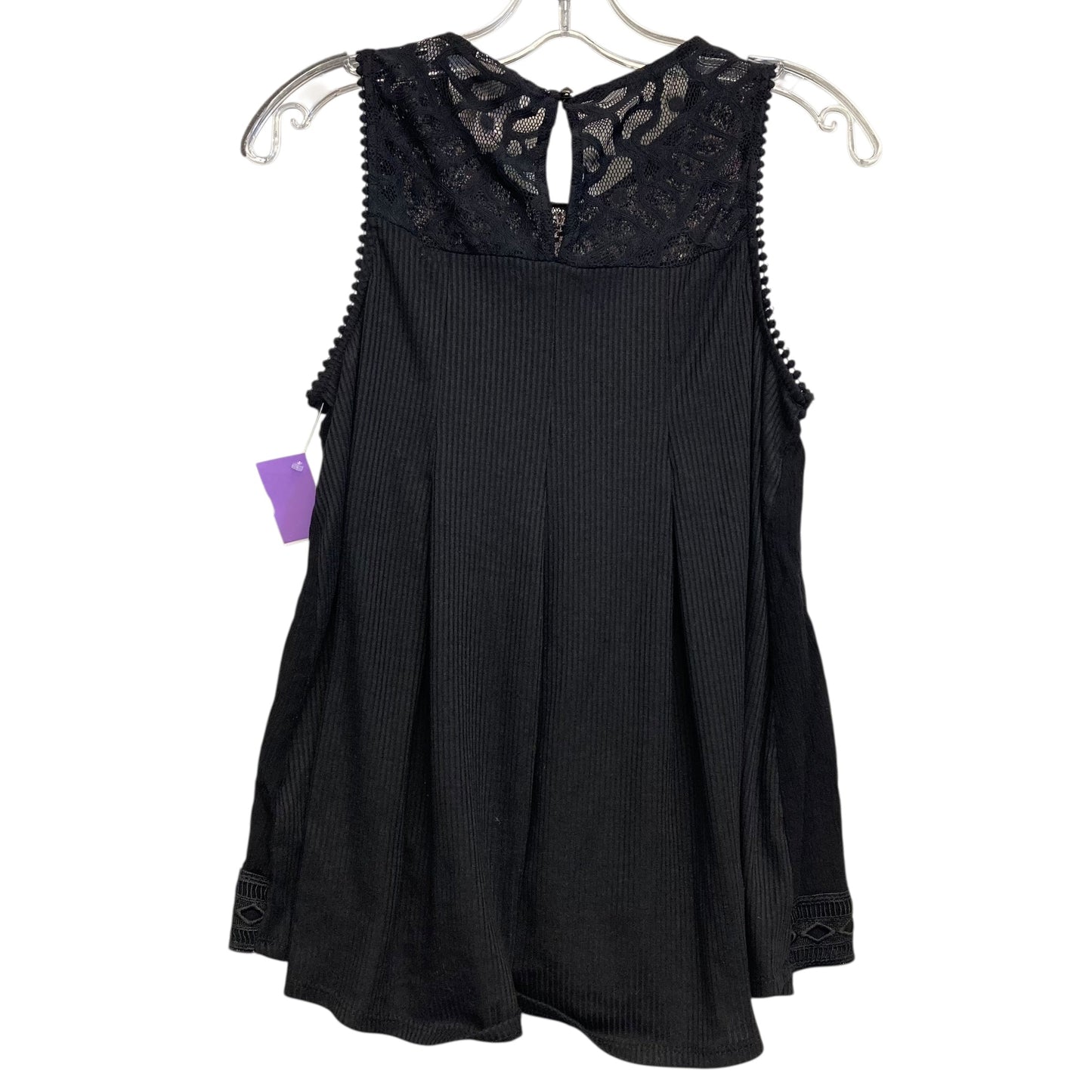 Top Sleeveless By Knox Rose In Black & Pink, Size:S