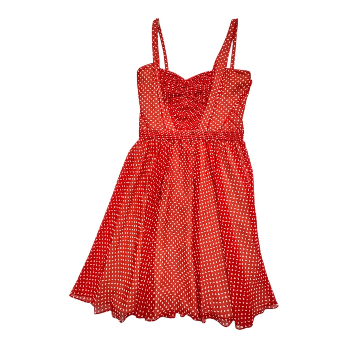 Dress Designer By Zac Posen In Red Polkadot Pattern, Size: M (10)