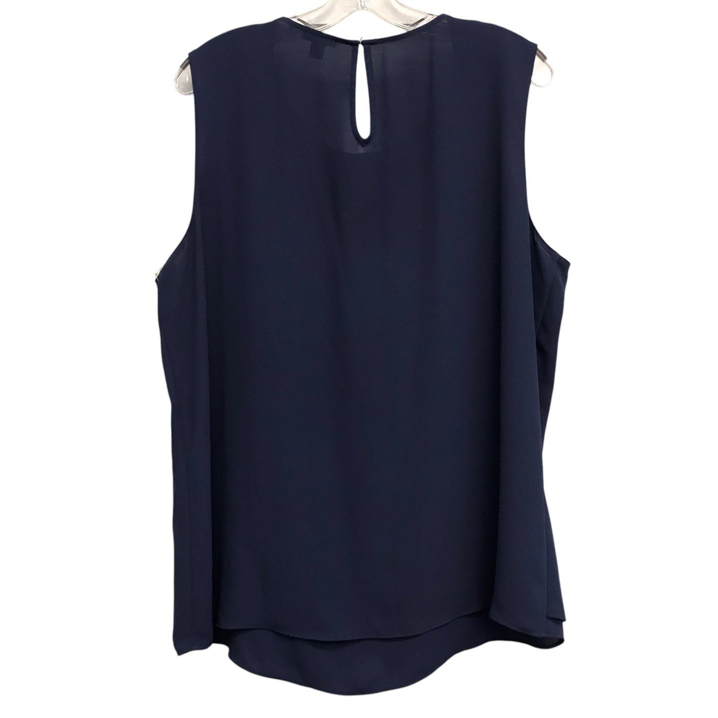 Top Sleeveless By Ann Taylor In Navy, Size:Xl
