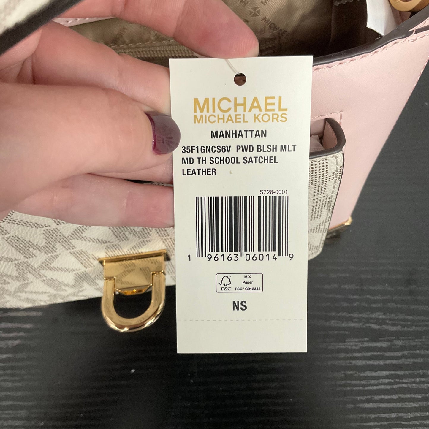 Crossbody Designer By Michael Kors In Pink & White, Size:Small