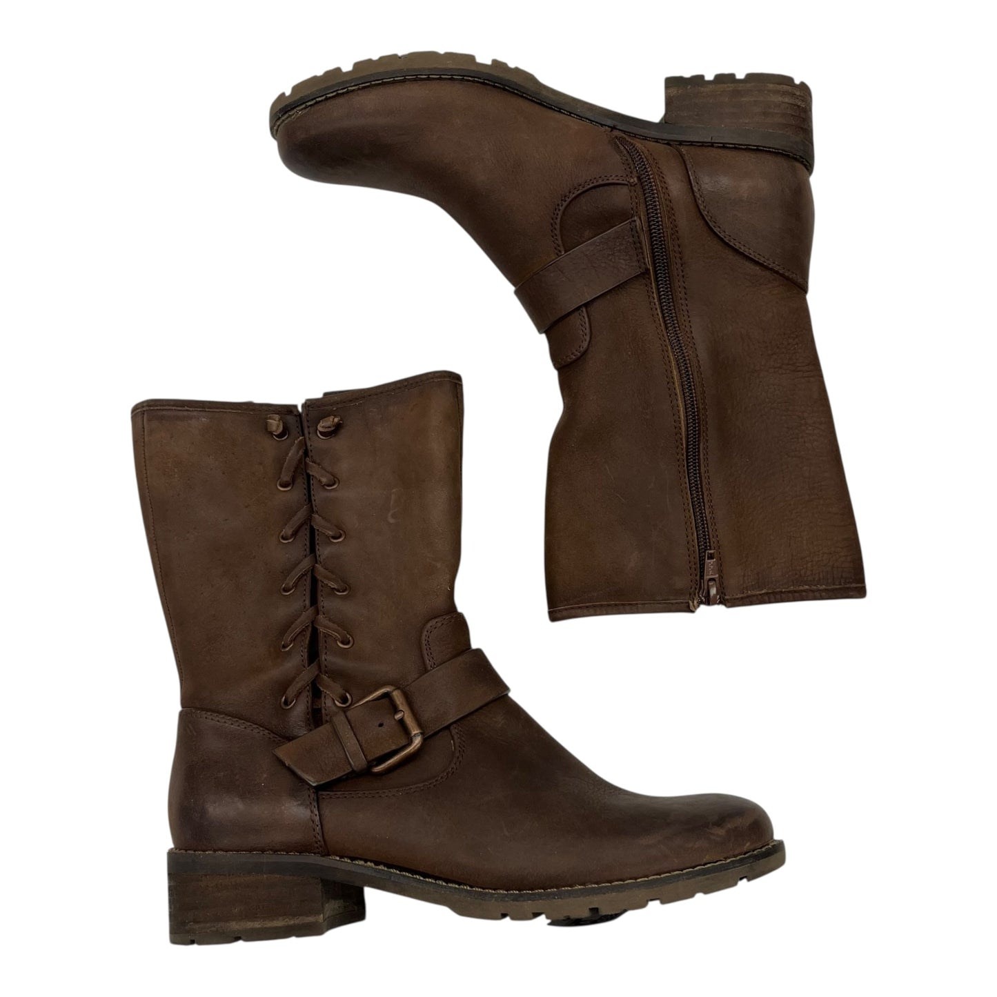 Boots Leather By Sofft In Brown, Size:7.5