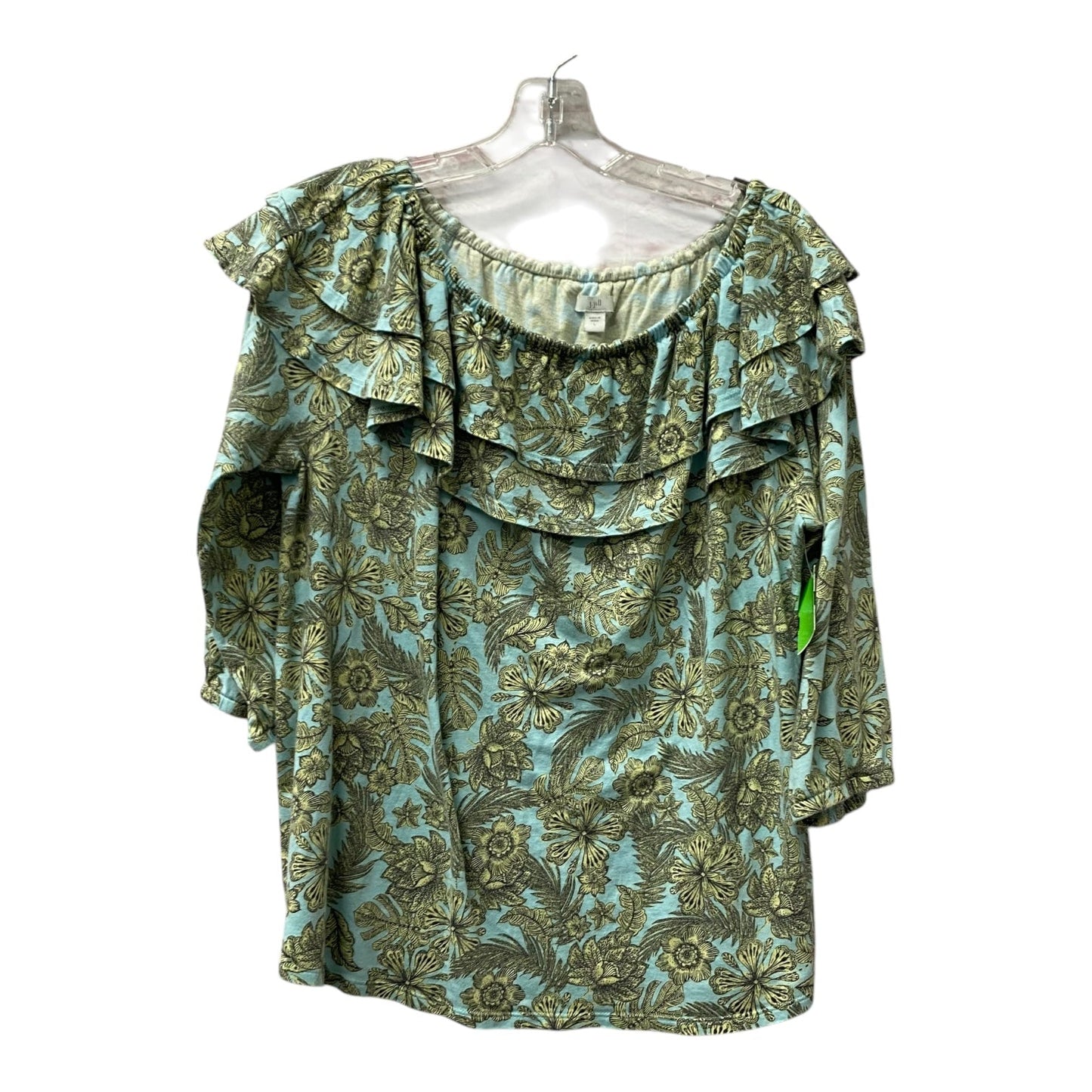 Top 3/4 Sleeve By J. Jill In Blue & Green, Size:L