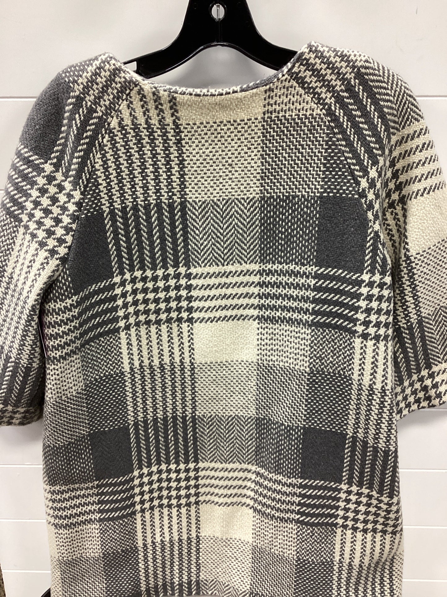 Coat Peacoat By Jm Collections In Cream & Grey, Size:22Womens