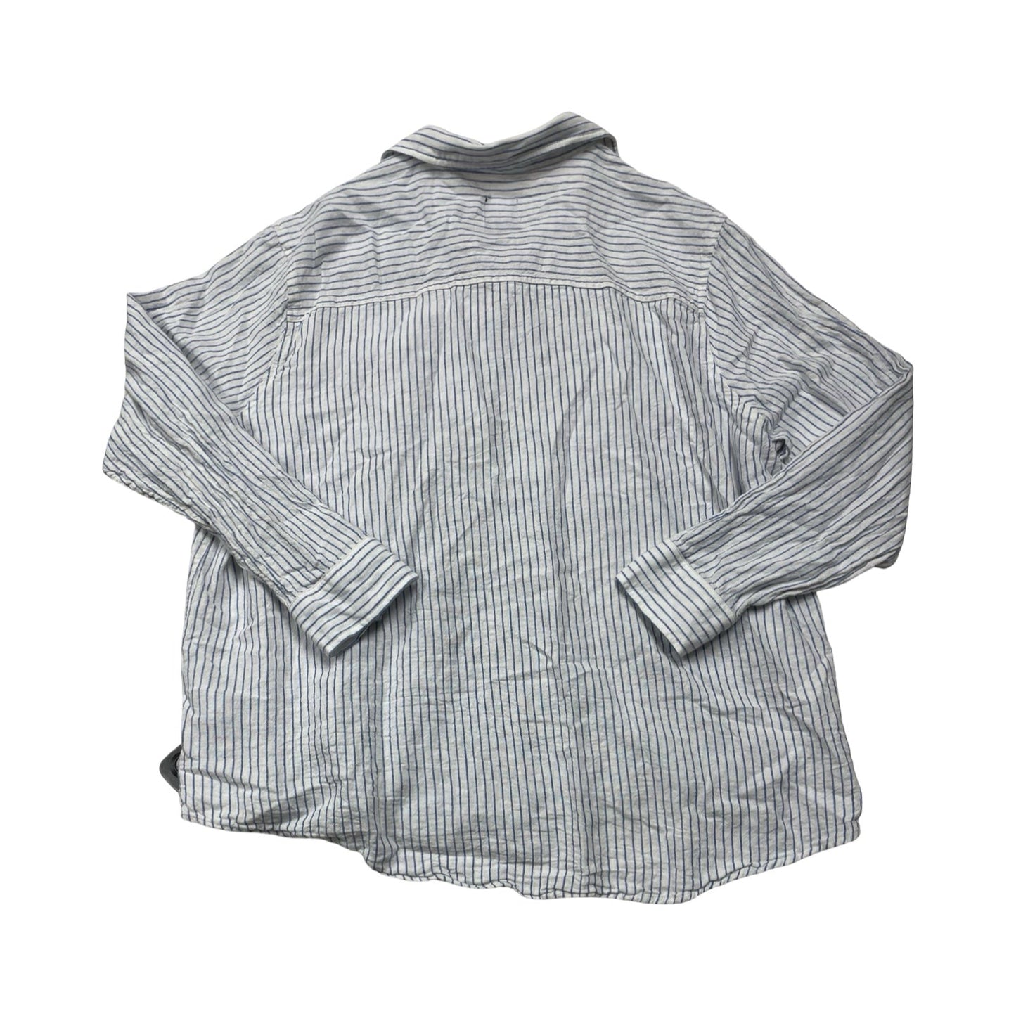 Blouse Ls By Gap In Striped Pattern, Size:1X