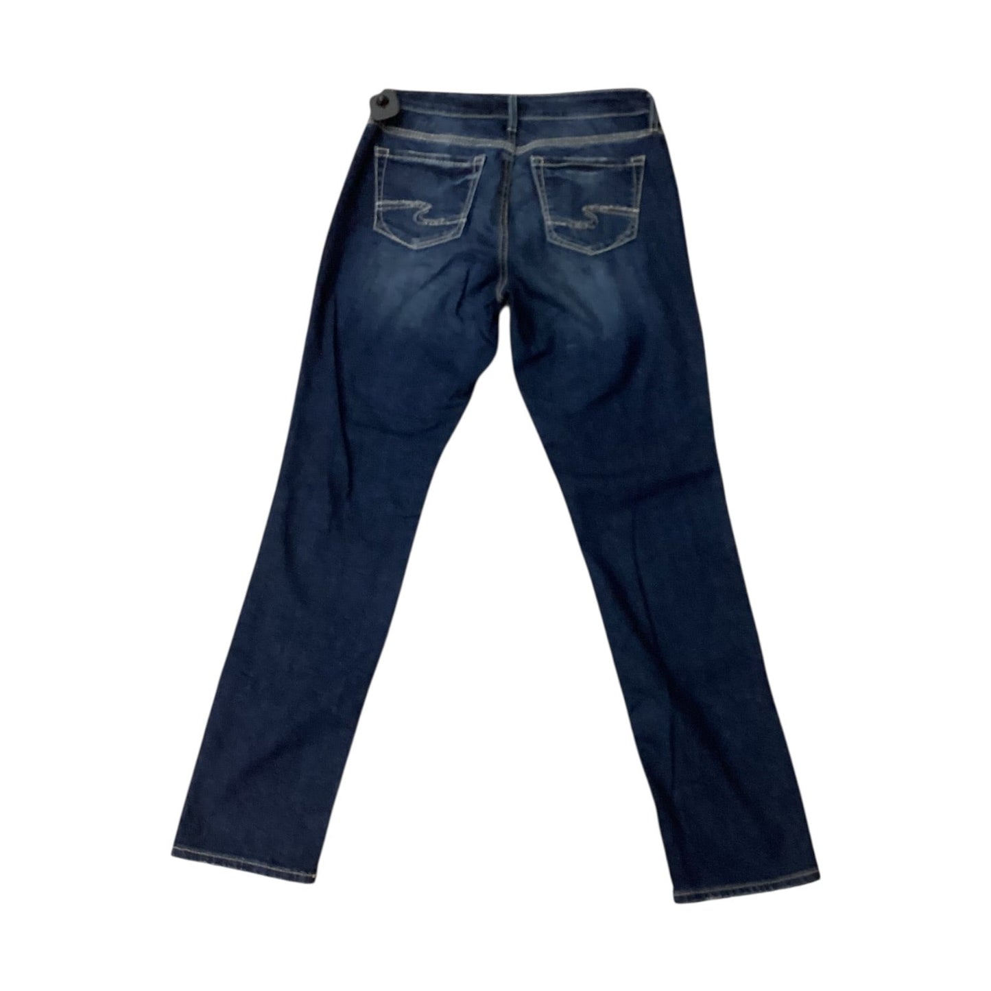 Jeans Straight By Silver In Blue Denim, Size:4