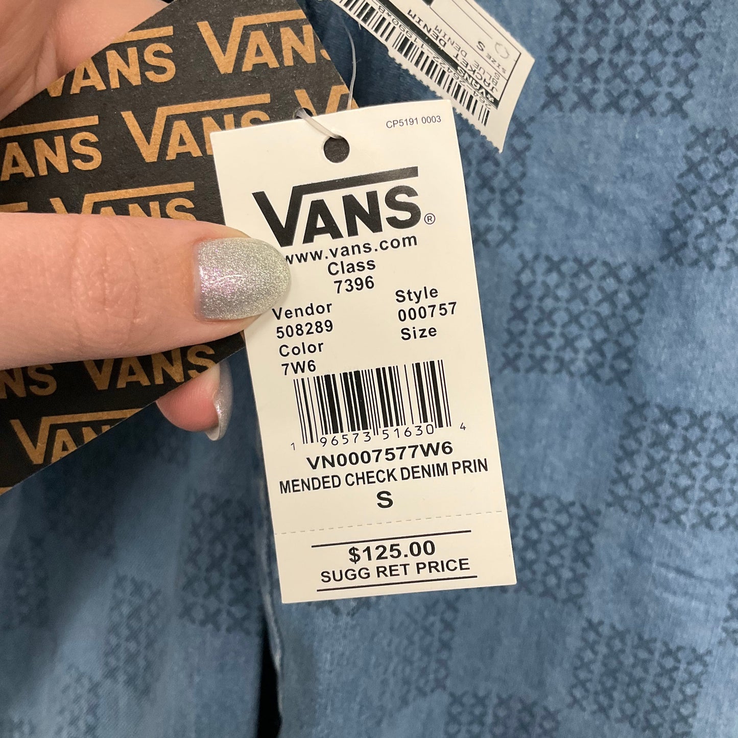 Jacket Denim By Vans In Blue Denim, Size: S