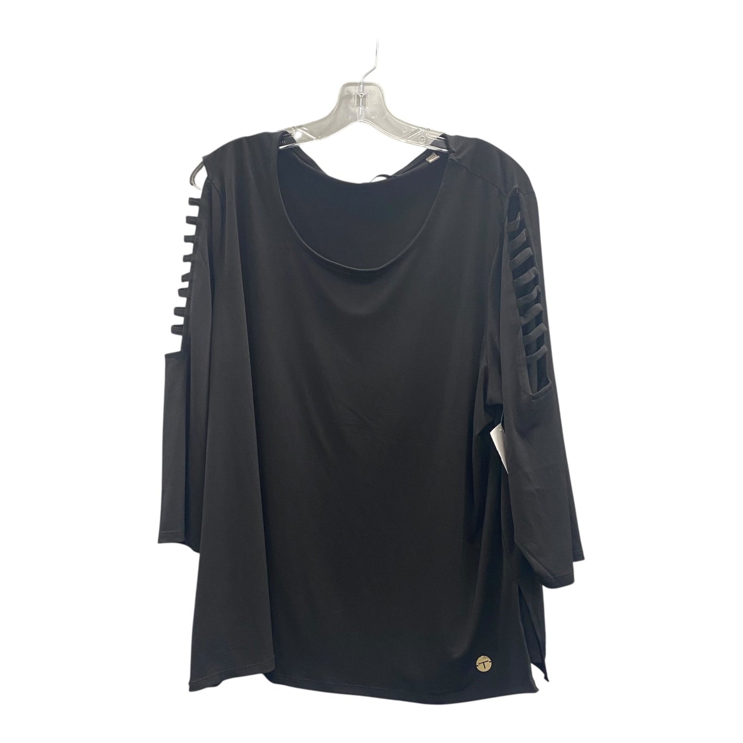 Top Ls By Tahari By Arthur Levine In Black, Size:2X