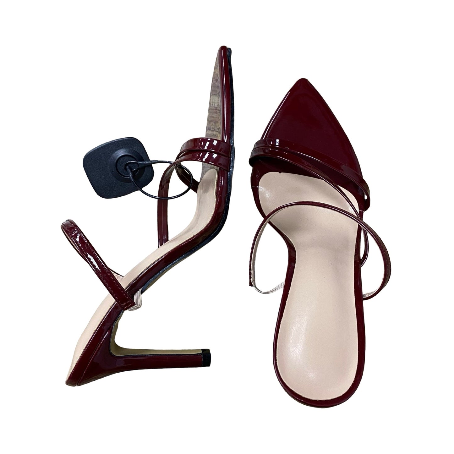 Sandals Heels Stiletto By Clothes Mentor In Maroon, Size:6.5