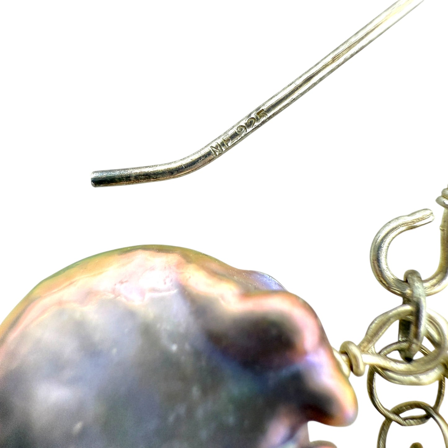 Sterling Silver Multi Pearl Cluster Dangle Earrings