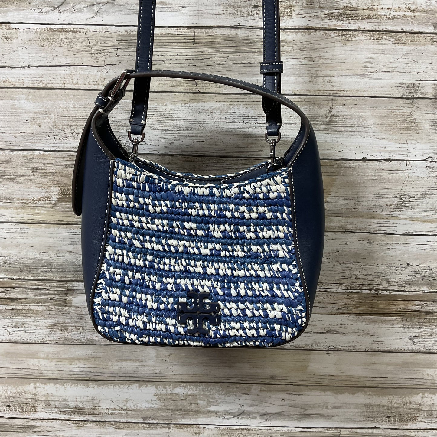 Handbag Designer By Tory Burch In Navy, Size:Small