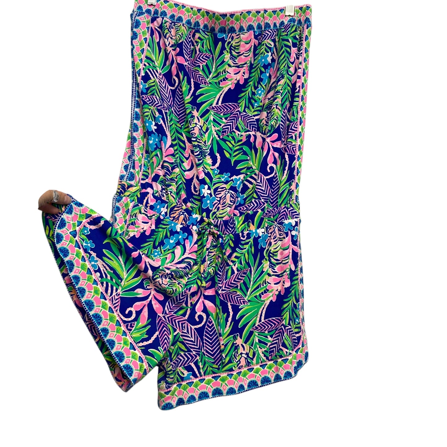 Romper Designer By Lilly Pulitzer In Blue & Pink, Size:S
