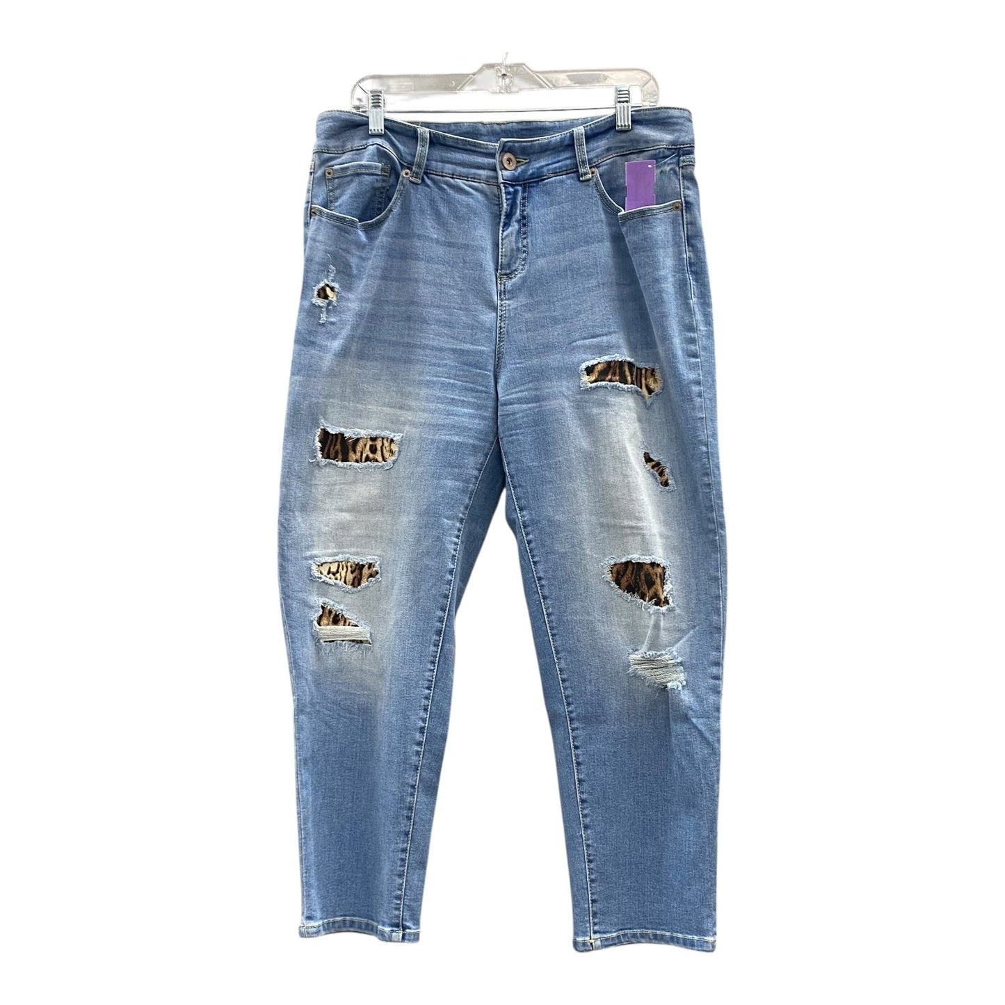 Jeans Straight By Inc In Blue Denim, Size:16