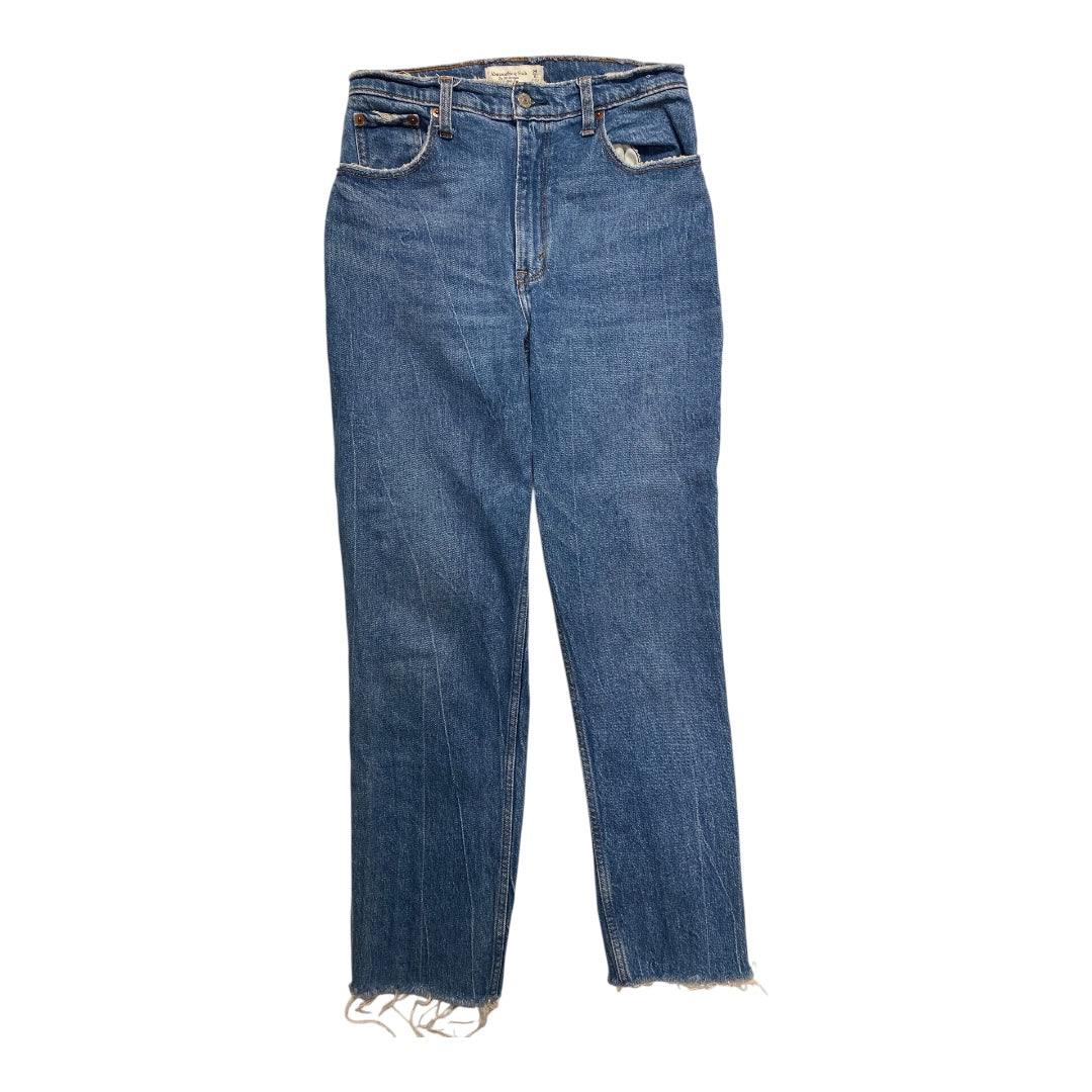 Jeans Straight By Abercrombie And Fitch In Blue Denim, Size:8