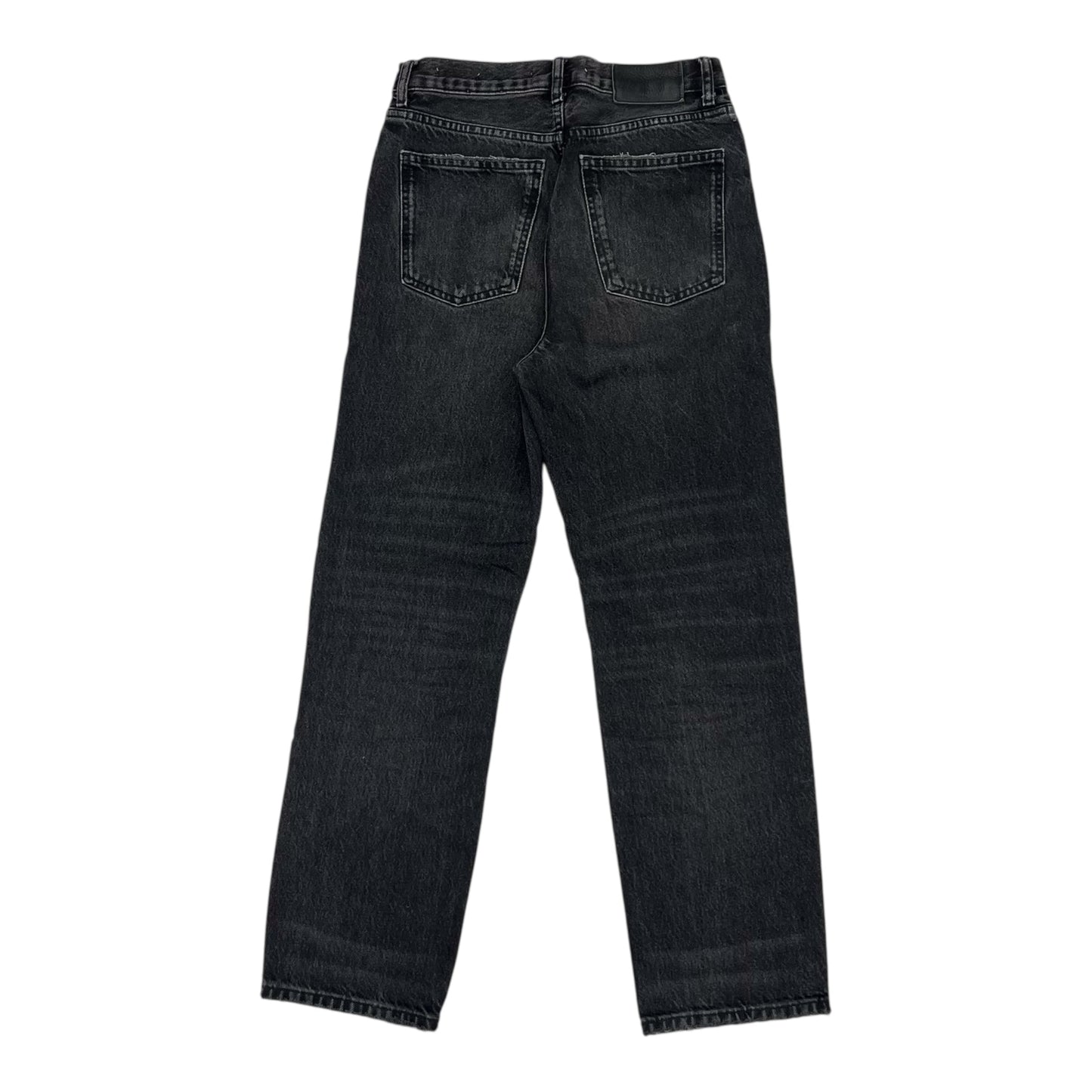 Jeans Straight By Zara In Black Denim, Size:2
