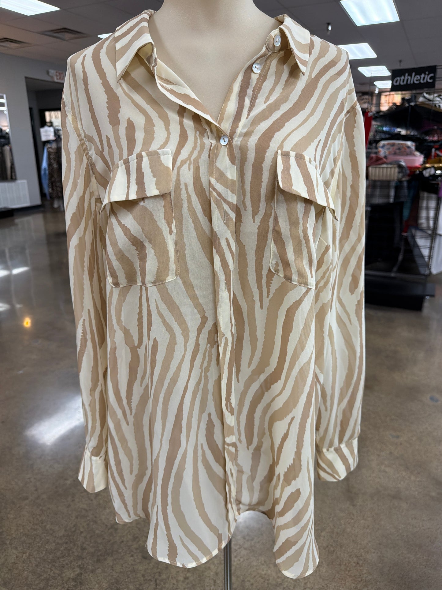 Top Ls By Soft Surroundings In Zebra Print, Size:Xl