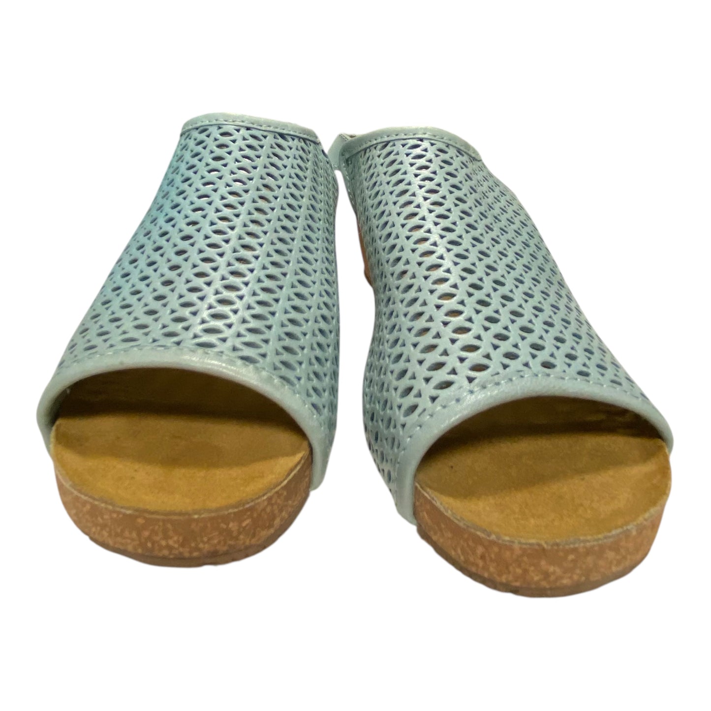 Sandals Flats By Eric Michael London In Blue, Size:7.5