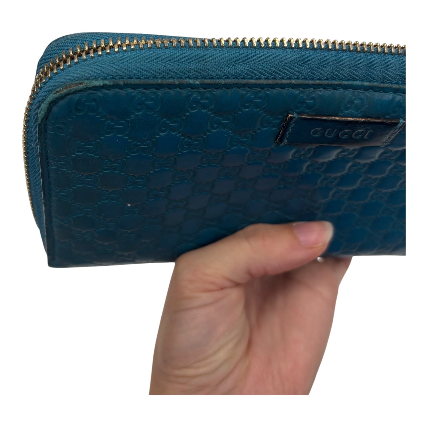 Wallet Luxury Designer By Gucci In Teal, Size:Medium