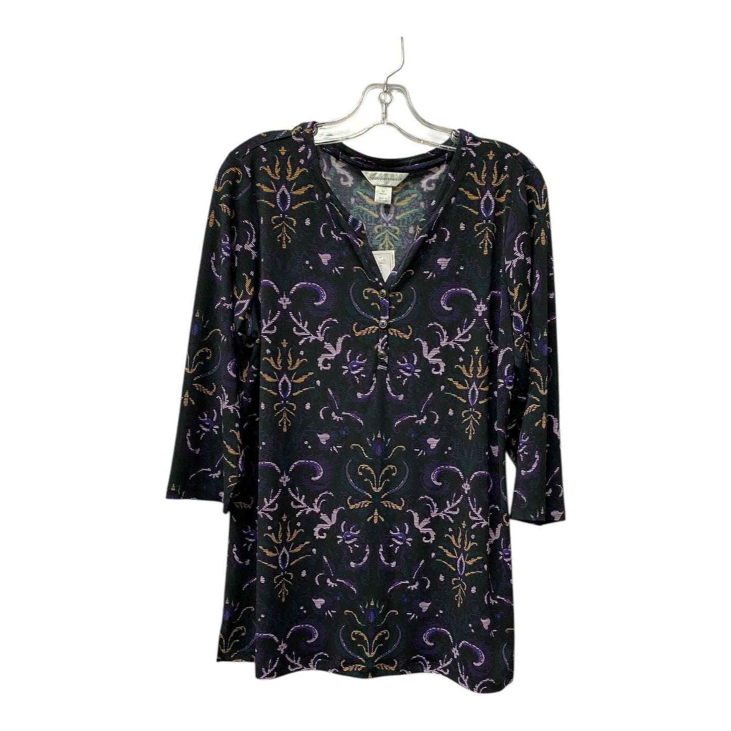 Top Ls By Christopher And Banks In Black & Purple, Size:M