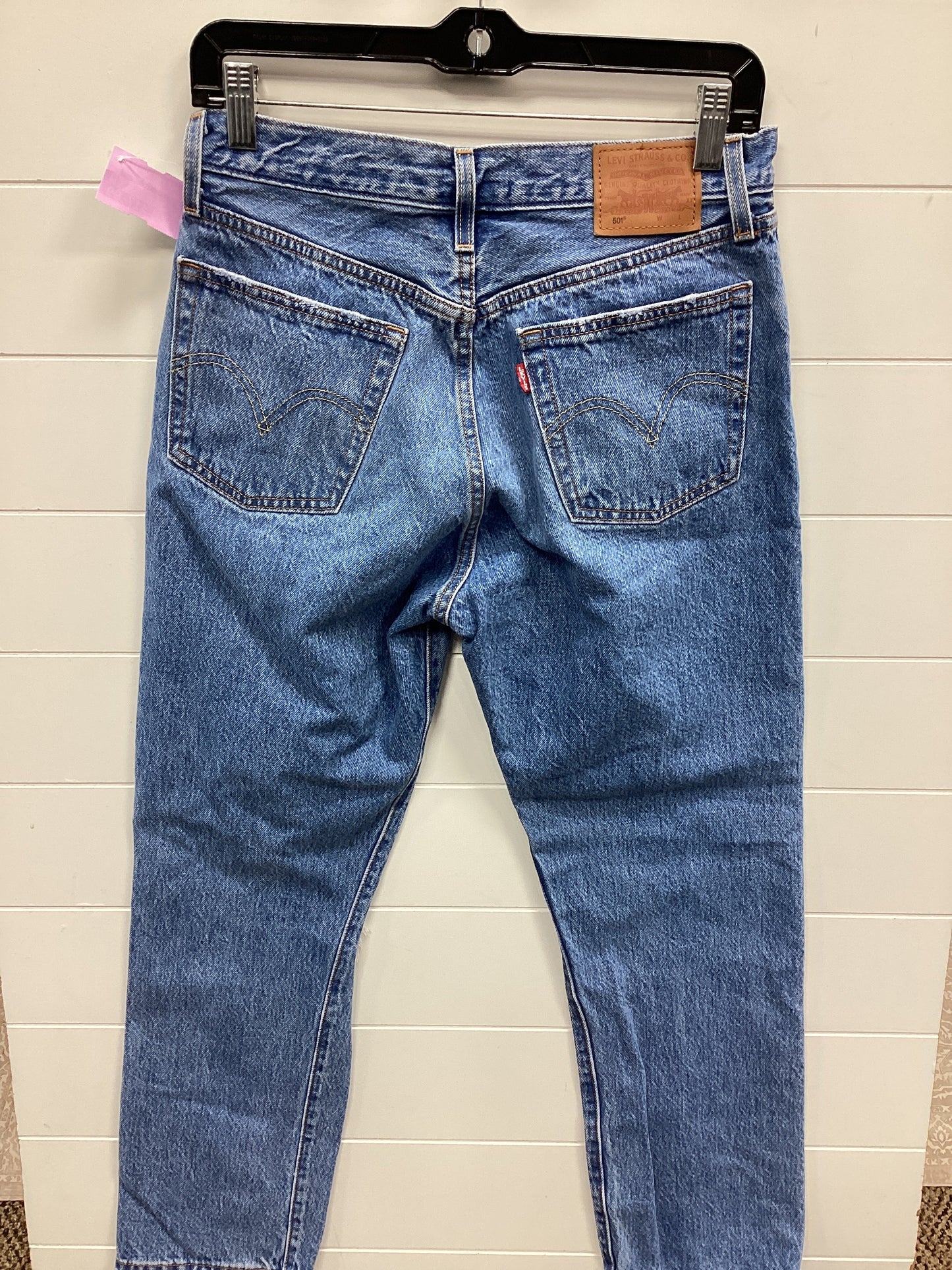 Jeans Straight By Levis In Blue Denim, Size:4