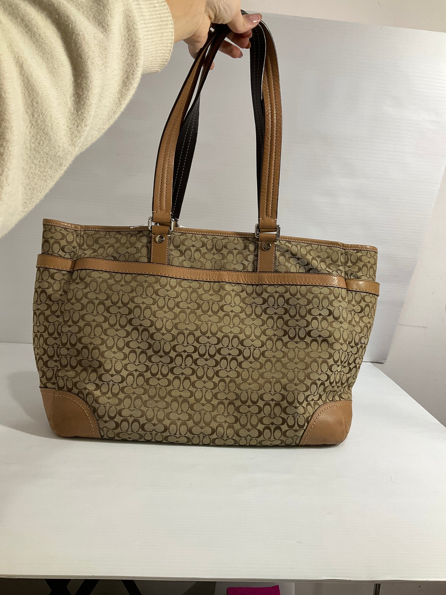 Handbag Designer By Coach In Brown, Size:Medium