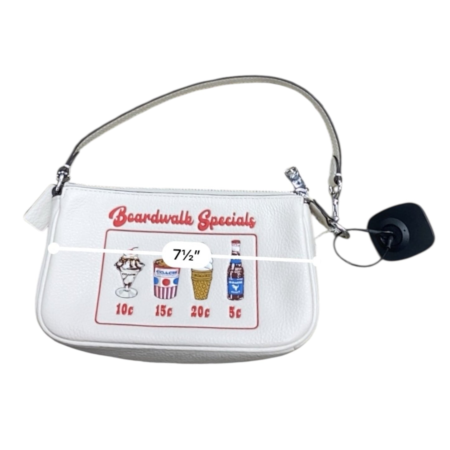 Handbag Designer By Coach In White, Size:Small