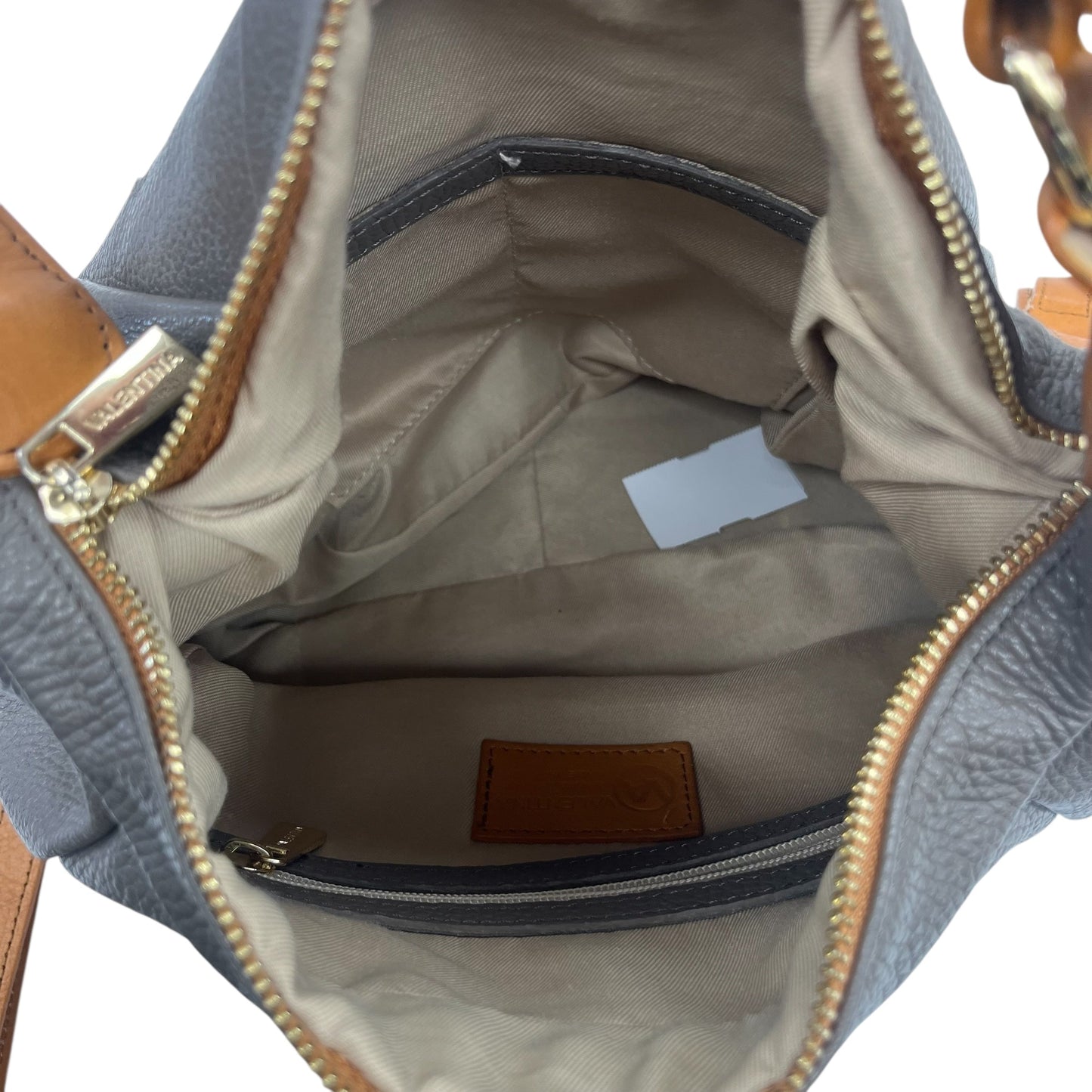 Handbag By Valentina In Brown & Grey, Size:Medium