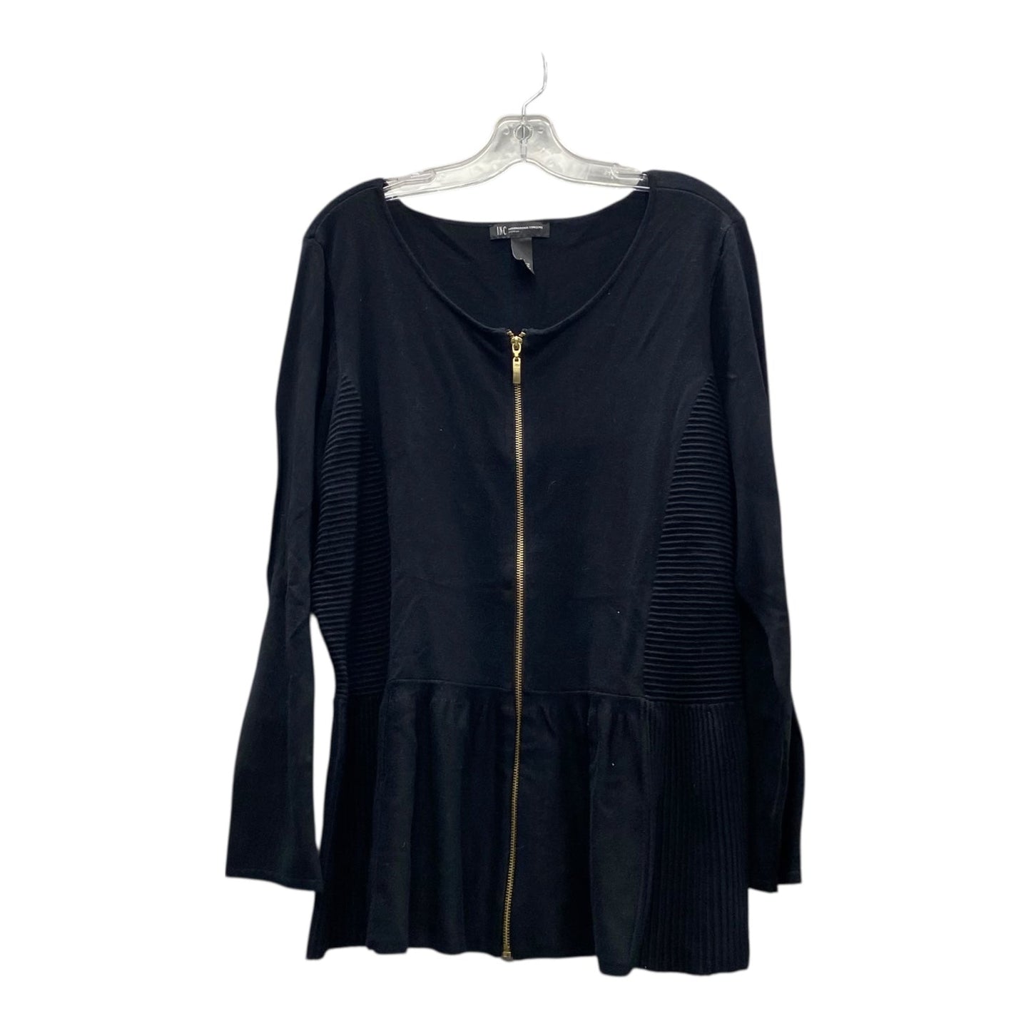 Sweater Cardigan By International Concepts In Black, Size:2X