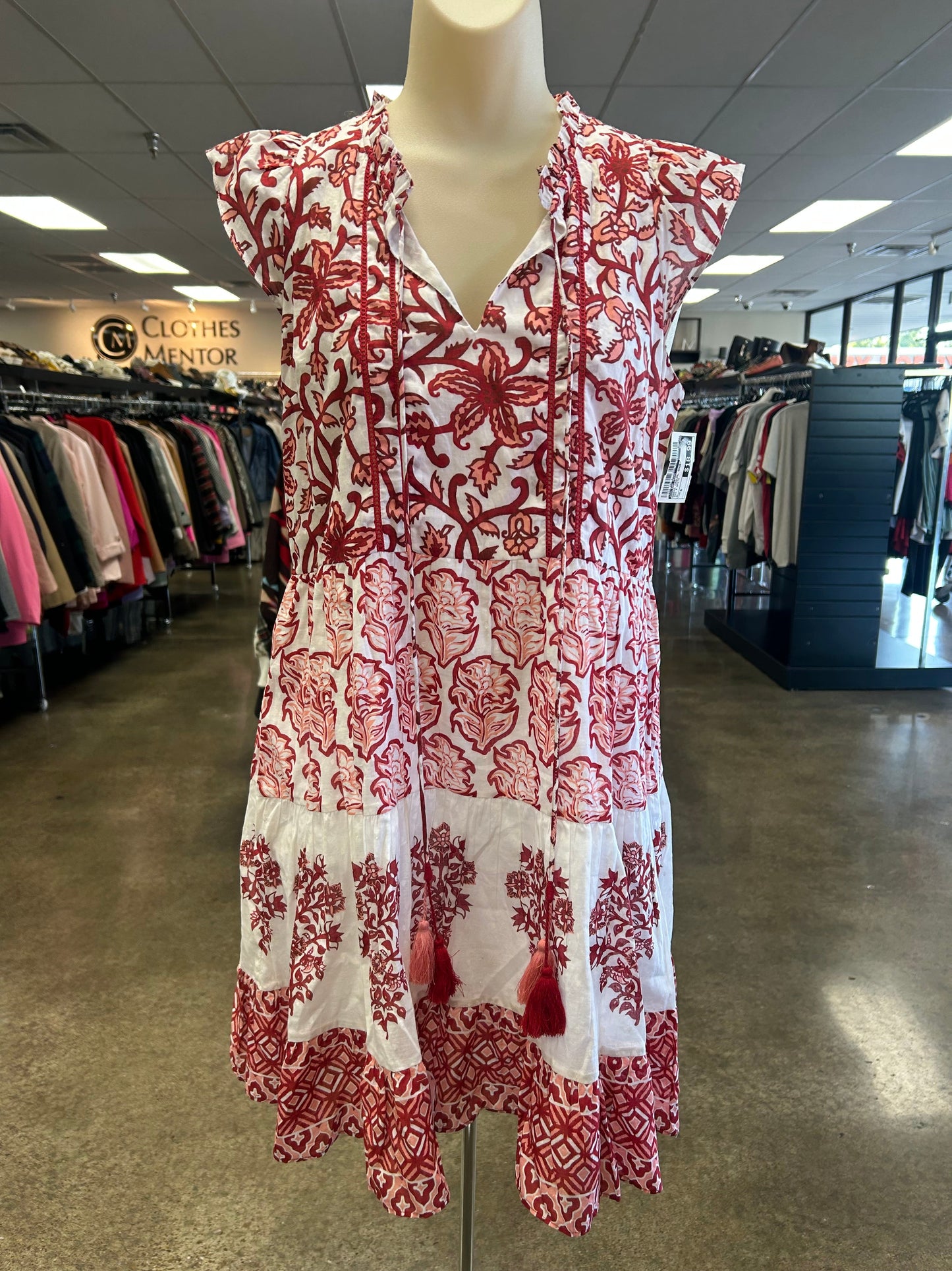 Dress Casual Short By Celina Moon In Red & White, Size:S