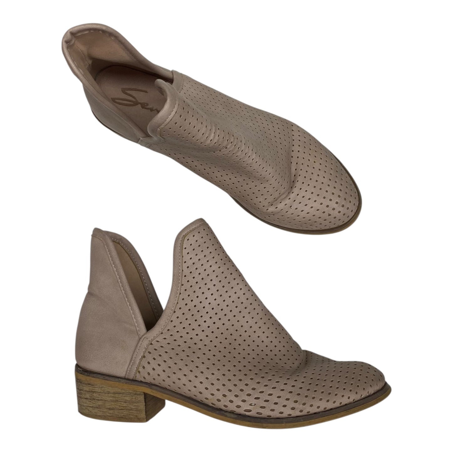 Boots Ankle Heels By Seven 7 In Pink, Size:8