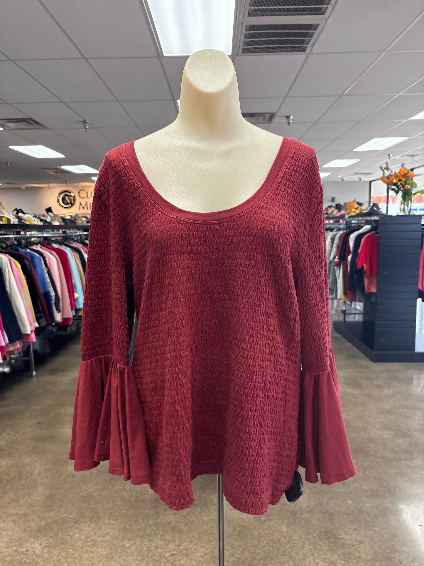 Top Ls By Anthropologie In Red, Size:Xl