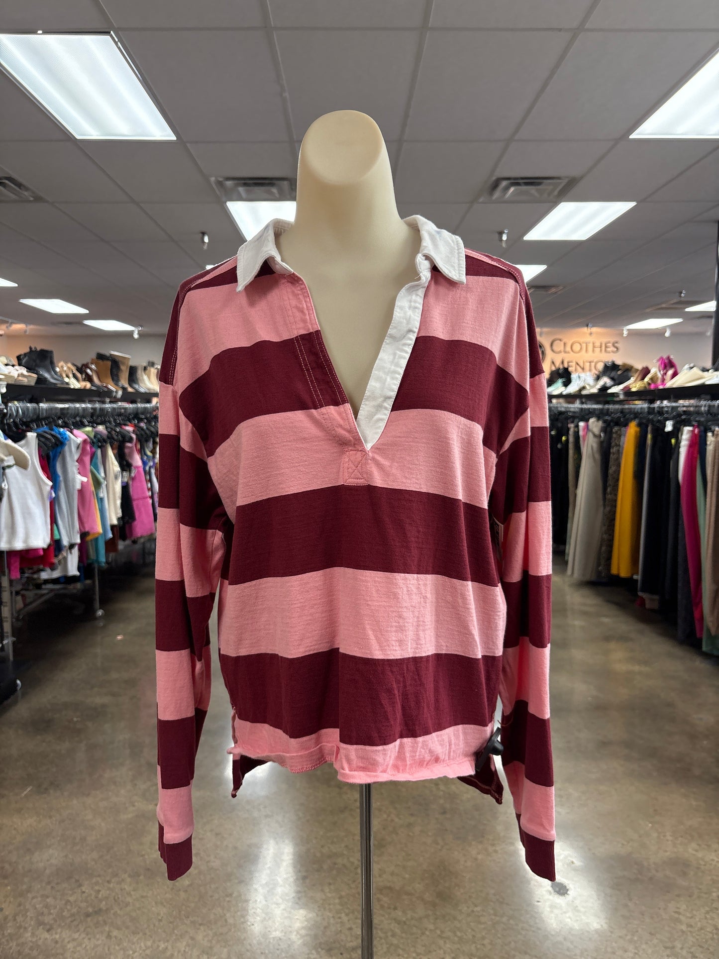 Top Ls By Pilcro In Pink & Red, Size:Xs