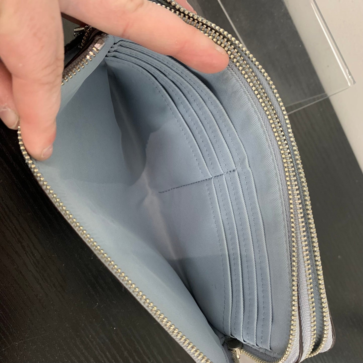 Wristlet Designer By Coach In Grey, Size:Medium