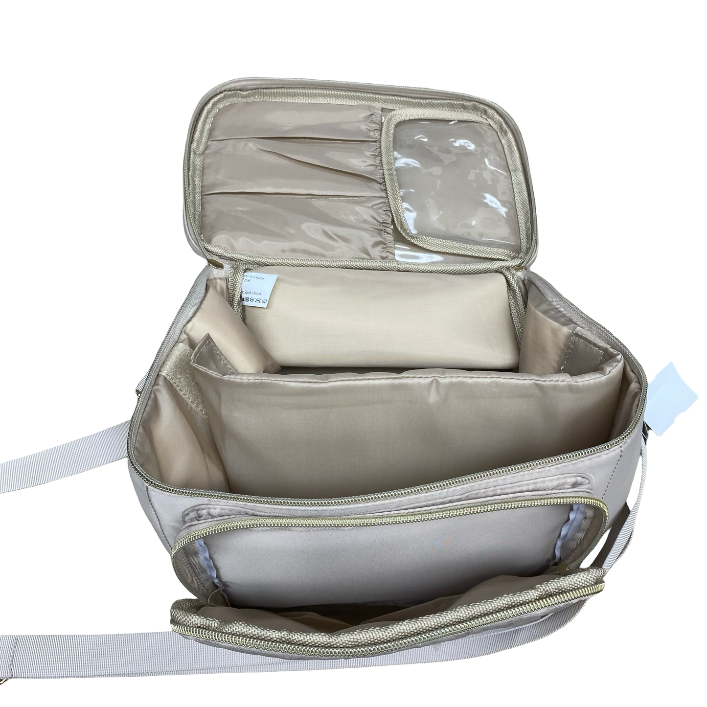 Makeup Bag By Clothes Mentor In Tan, Size:Large