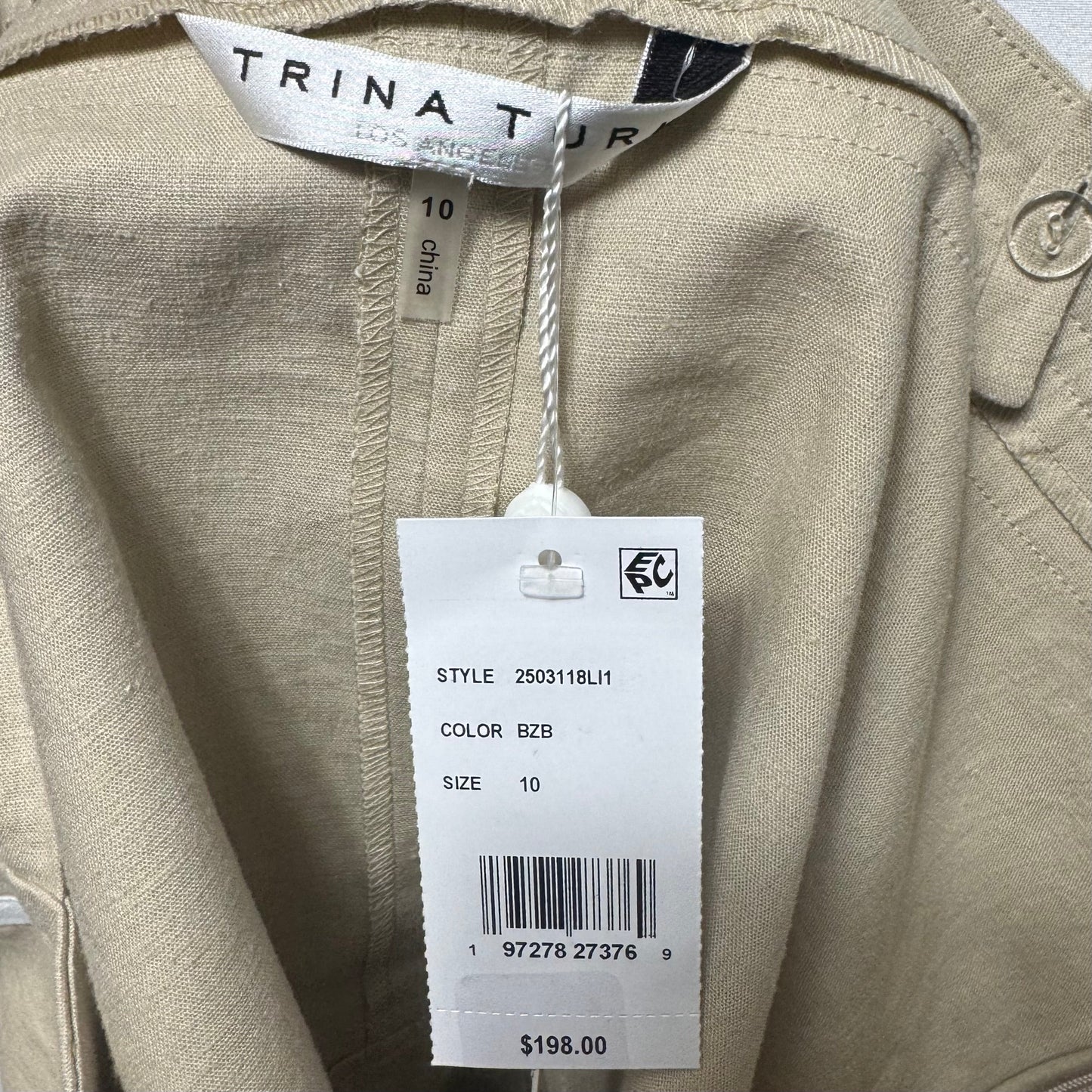 Sauvignon Linen Blend Top Sleeveless By Trina Turk In Tan, Size: 10