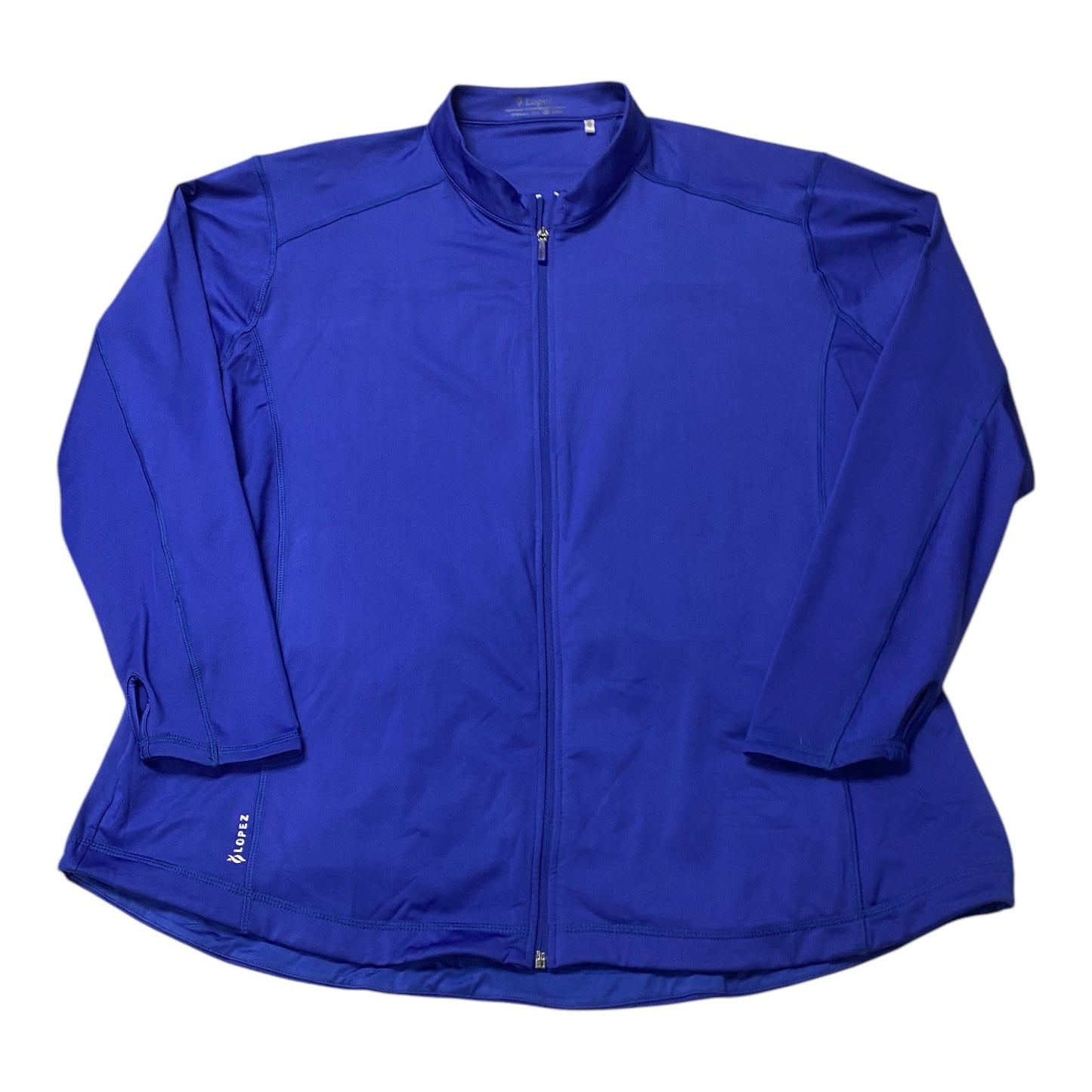 Athletic Top Ls Collar By LOPEZ In Blue, Size:1X