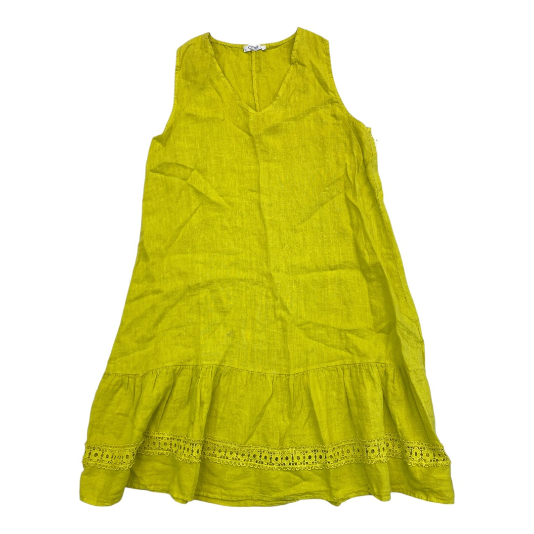 Dress Casual Midi By ROSEMARINE In Chartreuse, Size:M