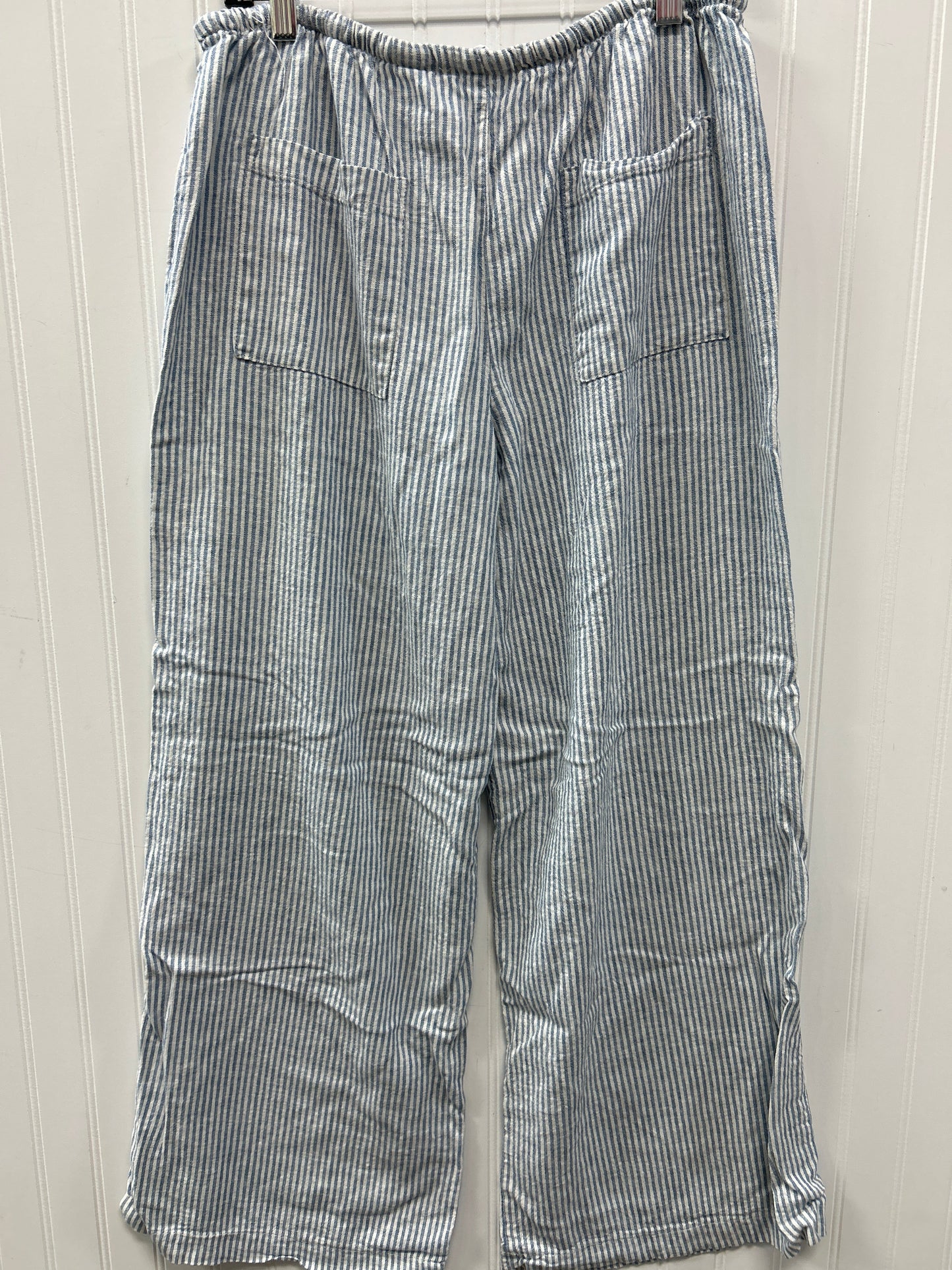 Pants Linen By Garage In Blue & White, Size:L