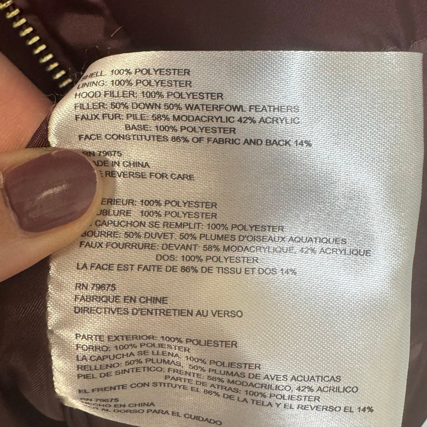 50% Down Fill Coat Puffer & Quilted By Michael By Michael Kors In Maroon, Size: Xl