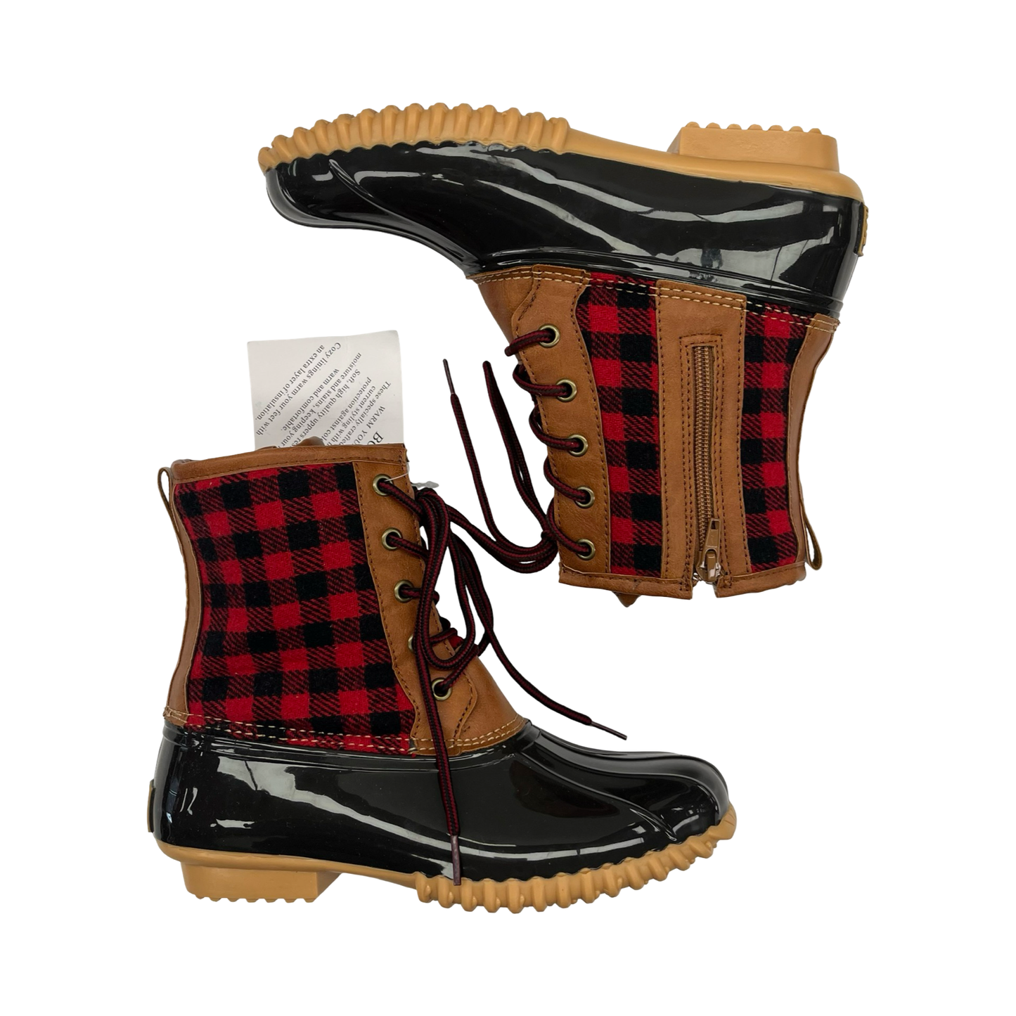 Boots Rain By Totes In Black & Red, Size:7