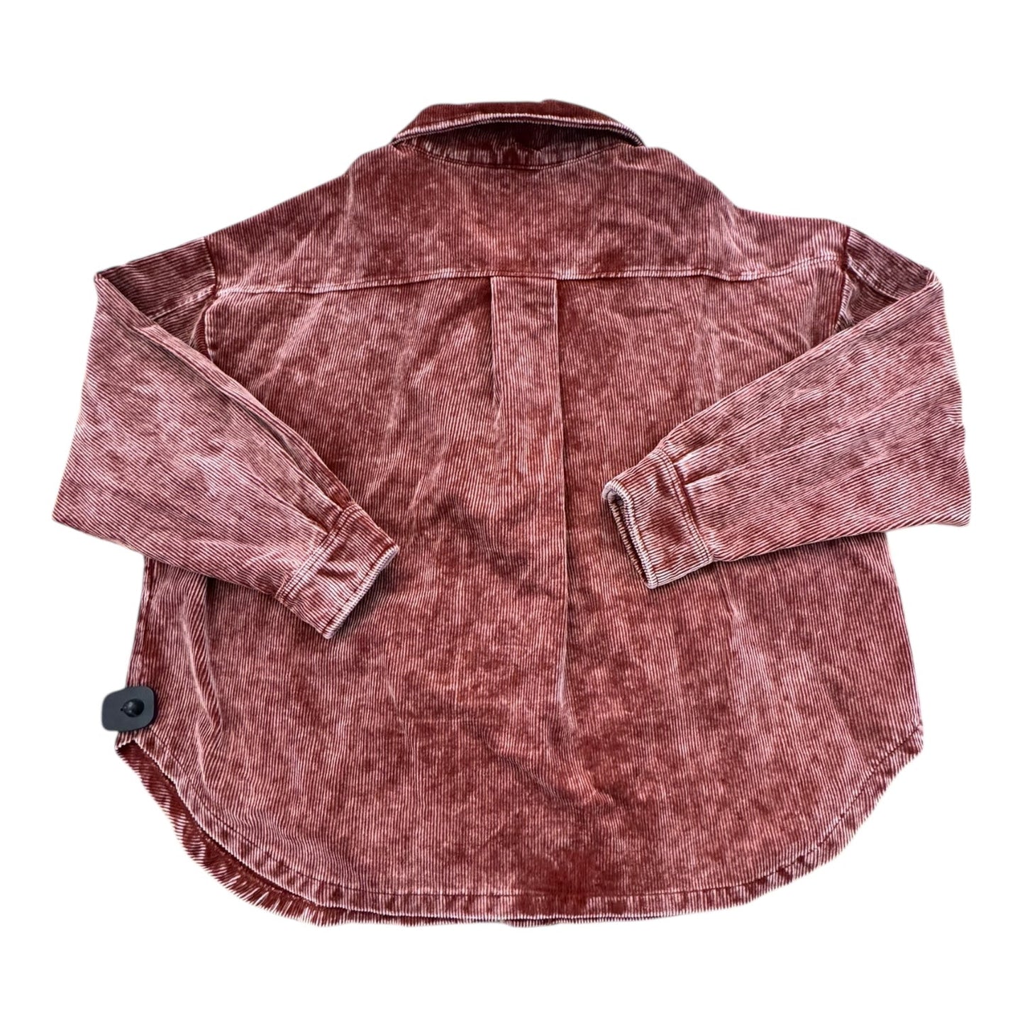 Blazer/Jacket Shirt By Zenana In Brick Red, Size:3X