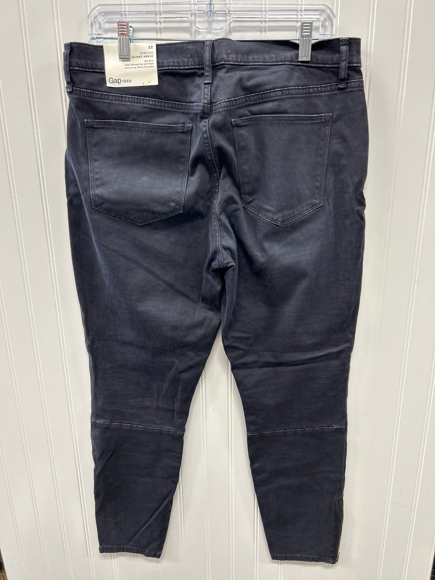 Jeans Skinny By Gap In Black Denim, Size:12