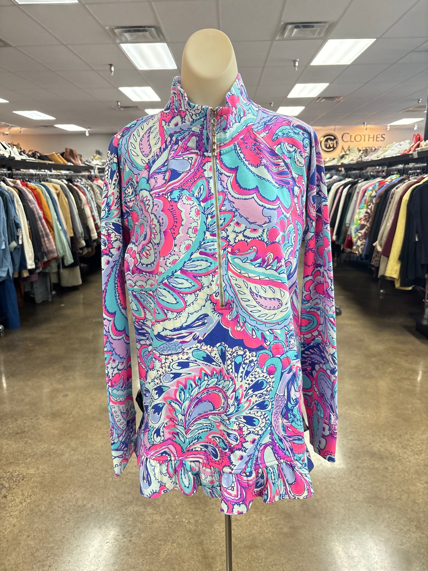 Top Ls Designer By Lilly Pulitzer In Blue & Pink, Size:L