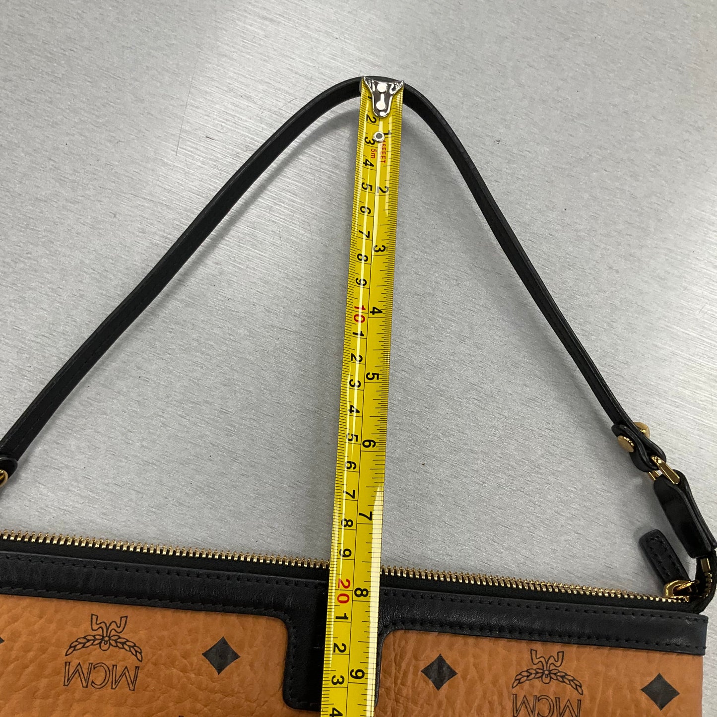 Handbag Luxury Designer By Mcm In Brown, Size:Medium