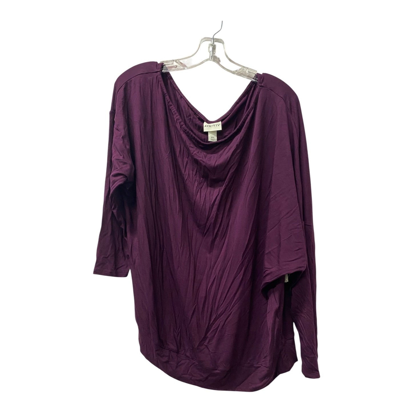 Top Ls By Ava & Viv In Purple, Size:2X