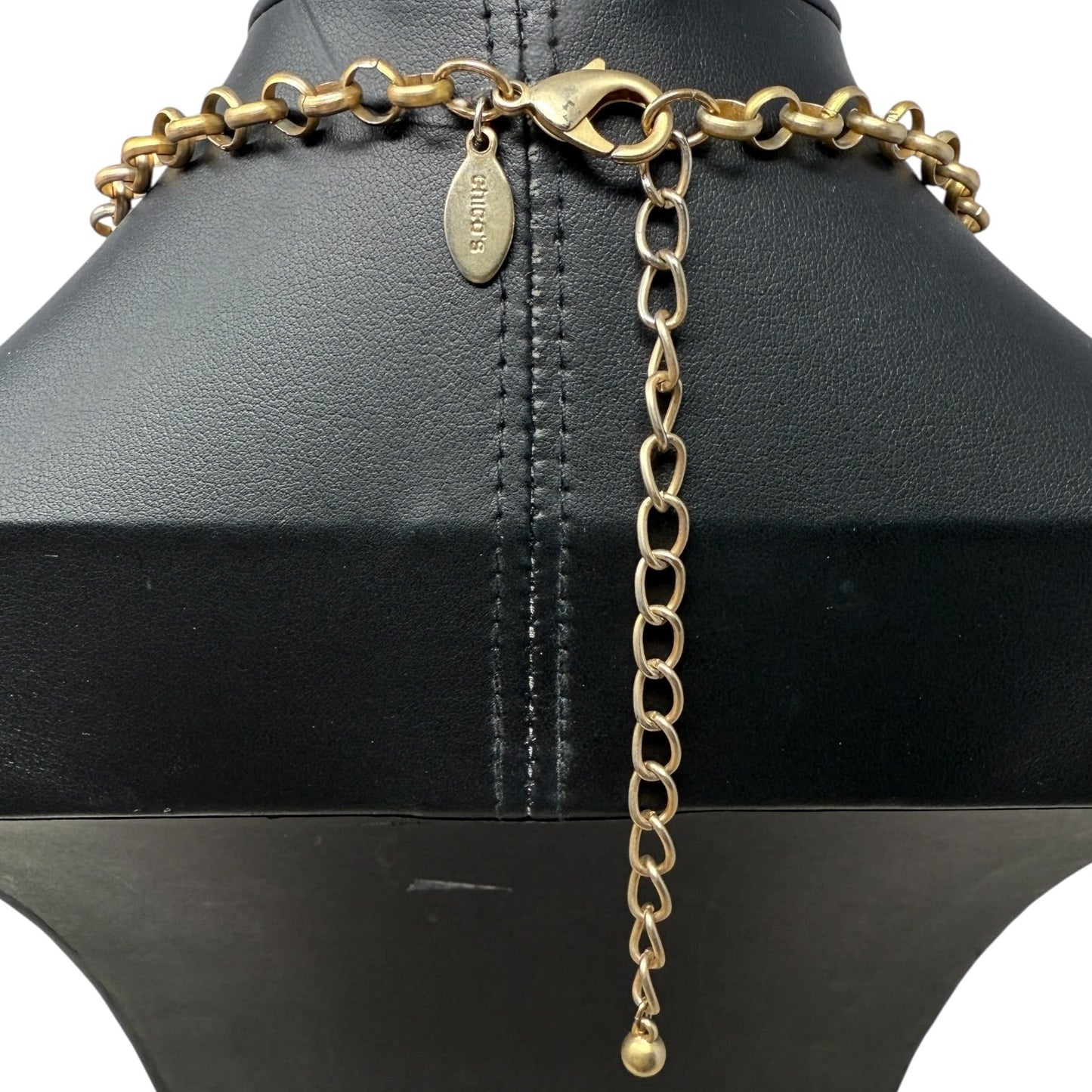 Gold Tone Chunky Chain Multi Charm Statement Necklace By Chico’s