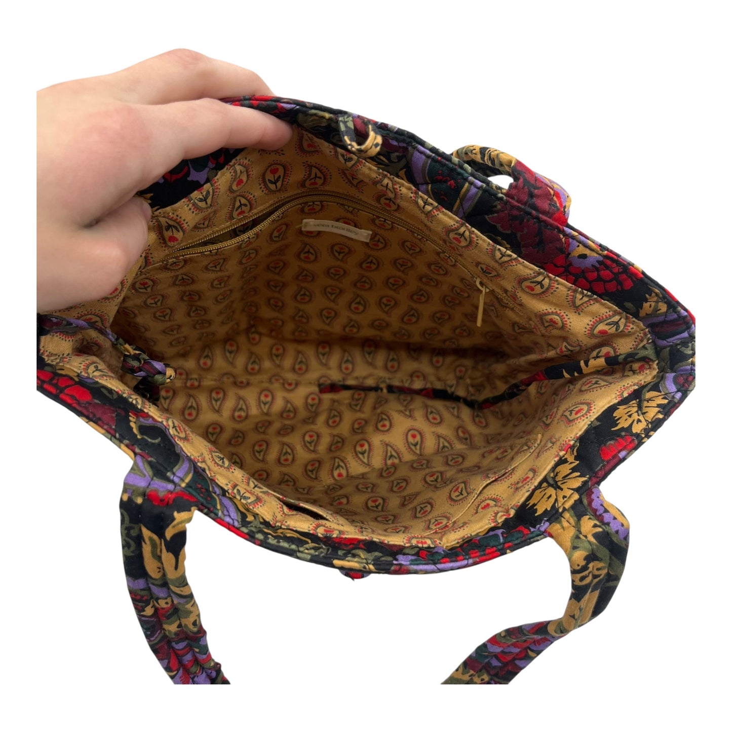 Handbag By Vera Bradley In Black & Brown, Size:Medium